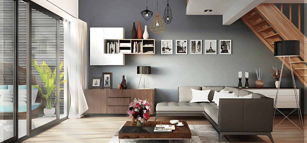 Elegant modular kitchen and custom sofa set designed in Virar by Rajasthan Furniture & Interiors